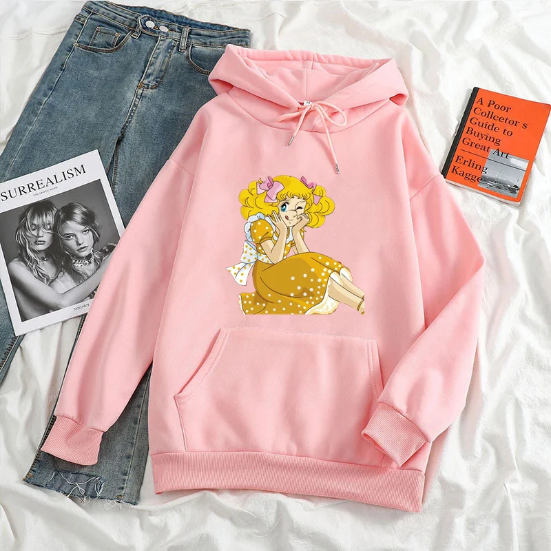 Vintage Clothes Hoodie Women 2022 Fashion Hoodies Harajuku Sweatshirt Candy Candy Cartoon 90s Female Hoody Pullovers