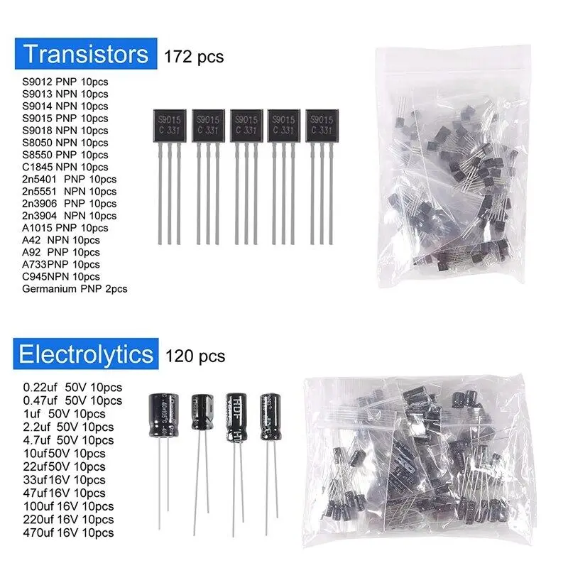 1900Pcs UNO R3 Electronic Component ultimate edition Assortment Kit, Capacitors, Resistors, LED, Transistors, Diodes, 1n270