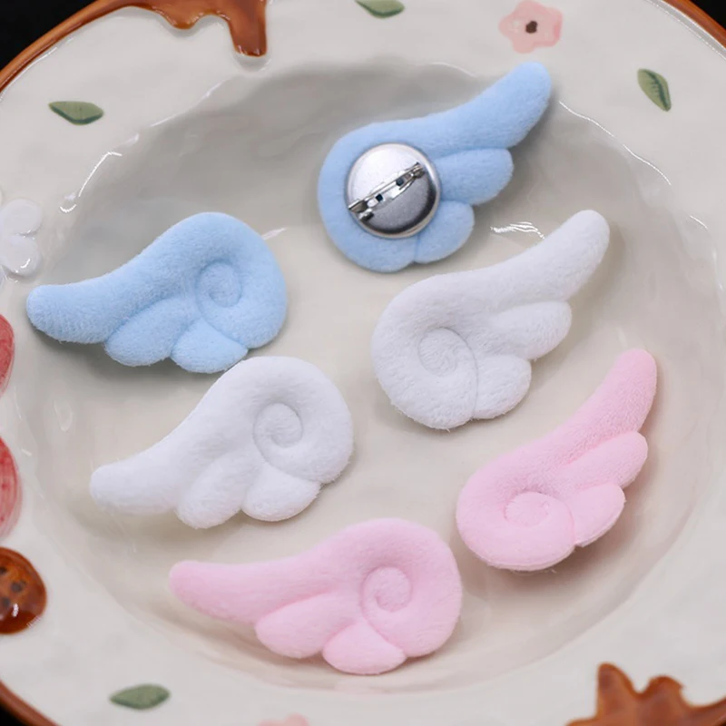 1 Paar kleine Engelsflügel-Brosche im japanischen Stil, süße Kleidung, Dekor, Y2K-Plüschbeutel, Hut-Zubehör