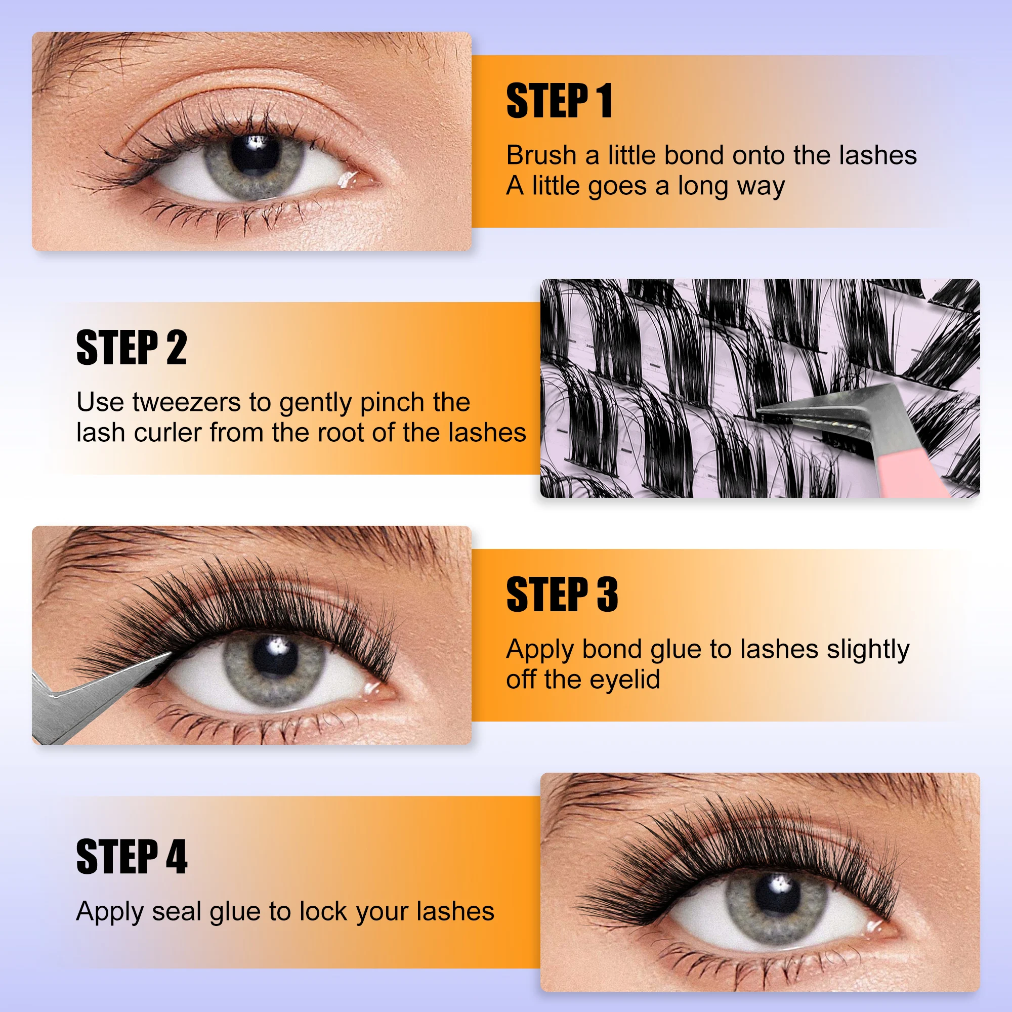 LAKANAKU 3D Puszyste Kępki Rzęs Efekt Lisiego Oka do Samodzielnego Wykonywania Makijażu Kociego Oka z Efektem Podnoszenia do Codziennego Makijażu