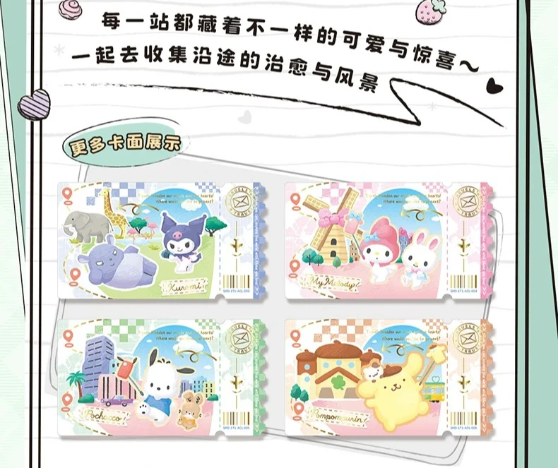 

Sanrio Time Travel Series Collectible Cards Full Box My Melody Kuromi Cinnamoroll Official Licensed Anime Trading Cards