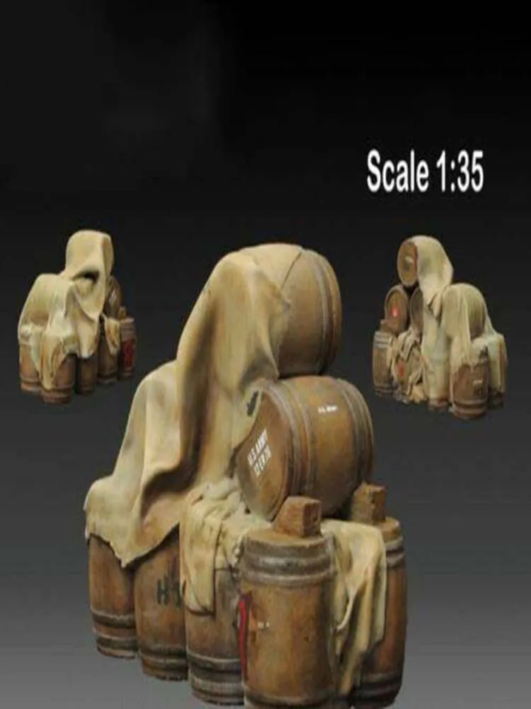 

1/35 ancient Covered Wooden Barrels Set (INCLUDE ONE ) Resin figure Model Miniature gk Unassembly Unpainted