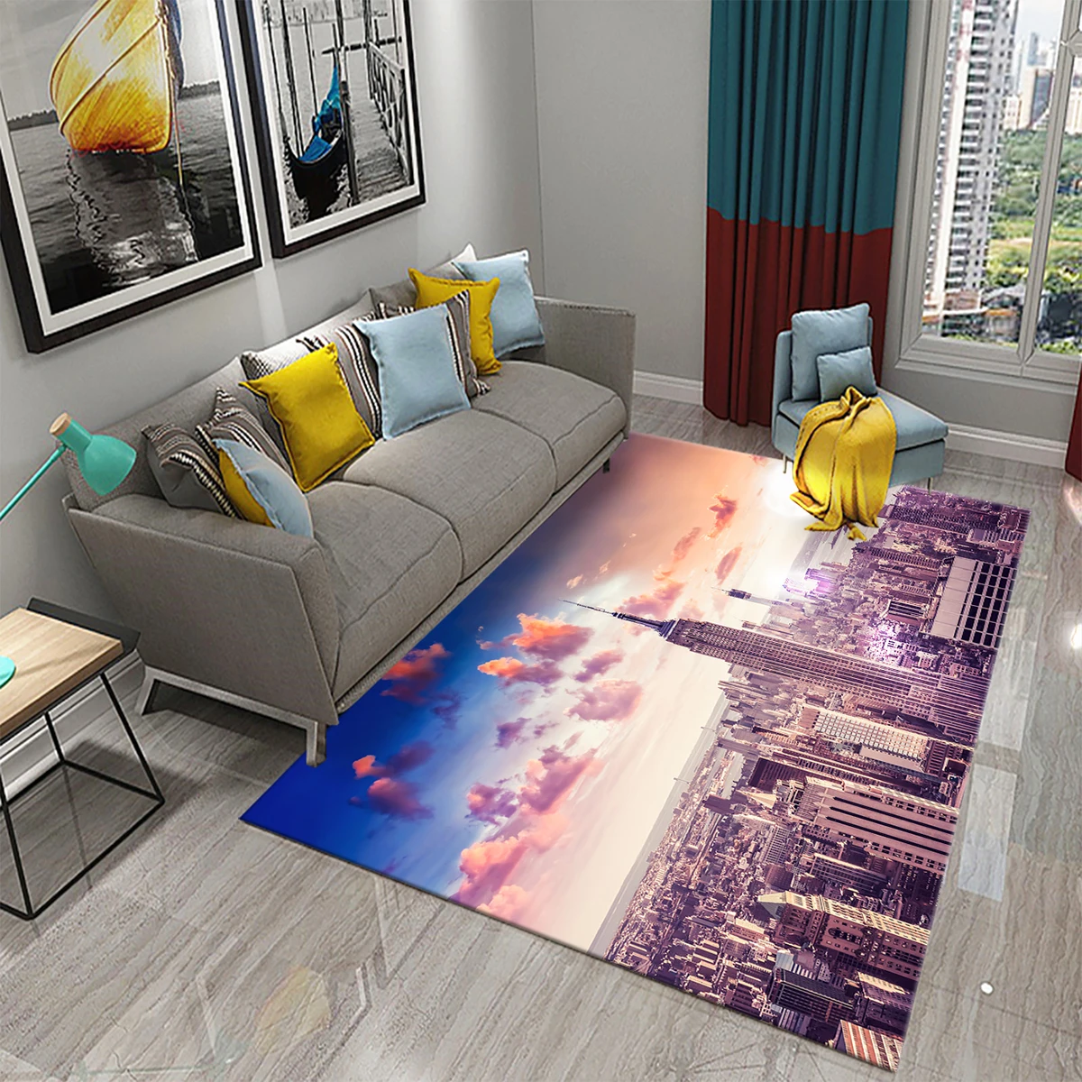 New York Street View Carpet for Bedroom Living Room Kitchen Decor Floor Mat Home Decor Bathroom Entrance Non-Slip Floor Pad Rug