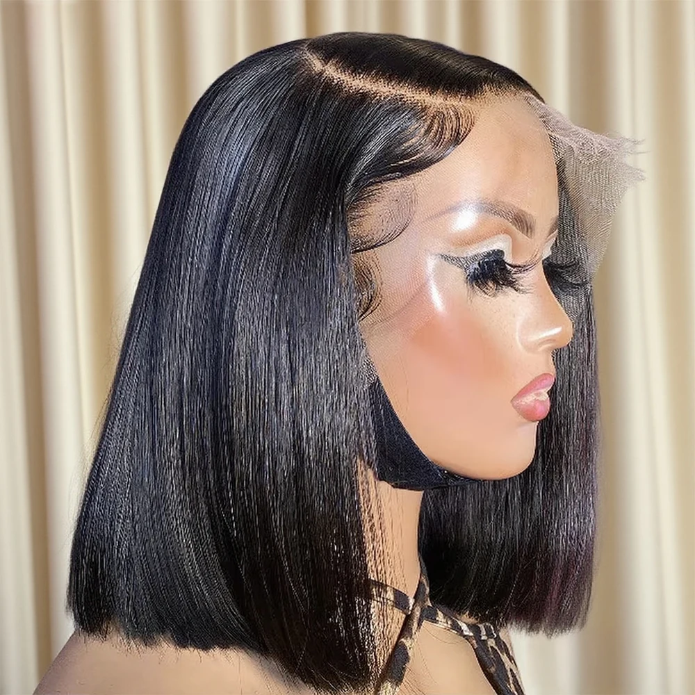 Bone Straight Human Hair Wigs 13x6 HD Lace Frontal Wigs Короткие парики боб 13x4 7x5 Бесклеевые парики Человеческие волосы Готовые к ношению для женщин