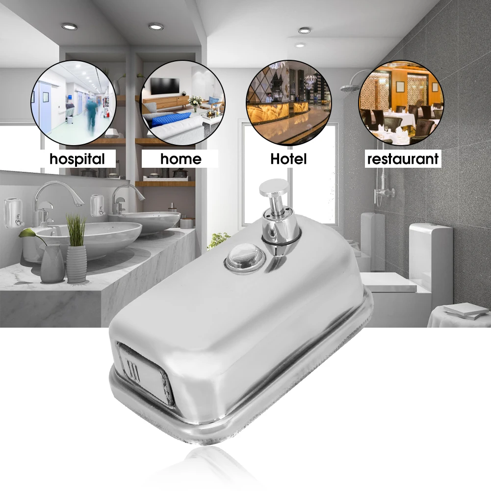 

500ml Stainless Steel Wall Mounted Soap Dispenser Manual Lotion Dispenser for Home Bathroom Manual Soap Dispenser Soap Dispenser