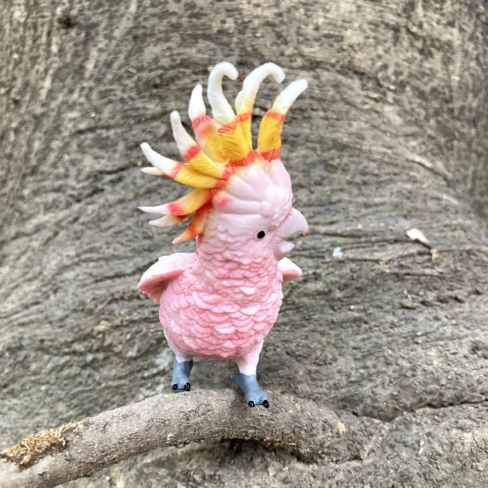 Outdoor Kids Toys Cockatoo Model Decor Colored Bird Statue Plastic Ornament Childrens