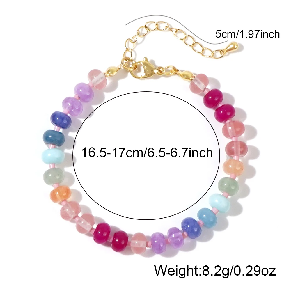 1pc Gorgeous Abacus Seed Fashion Jewelry Natural Stone Bangles Handmade Gemstone Beaded Bracelets for Women Friendship Gifts