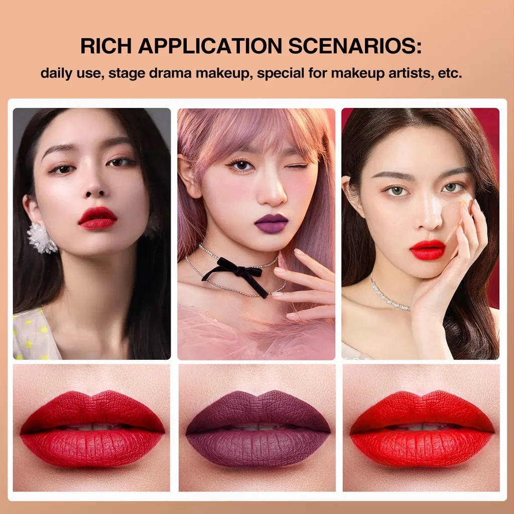 IMAGIC Matte Lipstick Mousse Palette di tinte labbra impermeabili a lunga durata 8 colori
