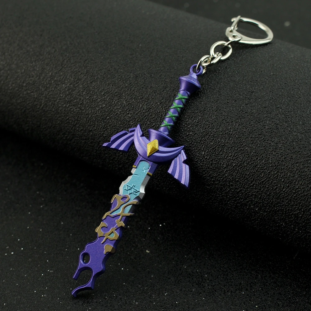 Zeldas Master Sword Keychain Tears of The Kingdom Link Hero Hylian Shield Pendant Keyring For Fans Collect Jewelry Chaveiro