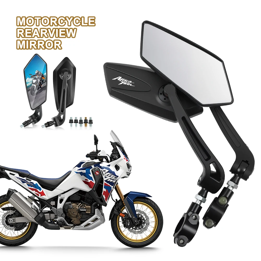 2 Pezzi Specchietti Retrovisori Moto Regolabili da Manubrio per Honda Africa Twin CRF1000L CRF CRF1100 Accessori