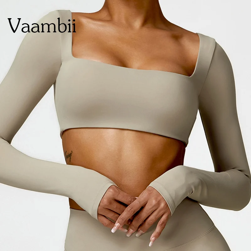 

Long Sleeve Tight Yoga Breathable Casual Outdoor Top Gym Wear Yoga Shirts Knitted Sports Work Out Clothing Women Workout Shirt