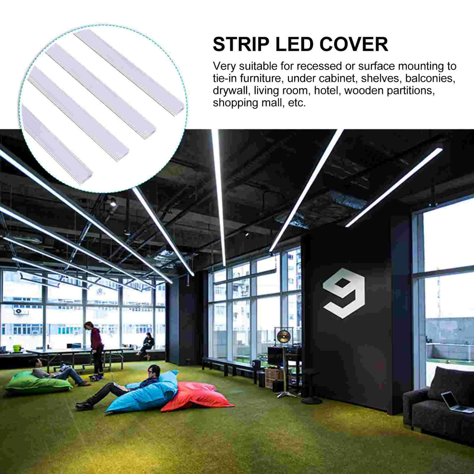 ไฟติดตามสีขาวไฟ LED Strip สําหรับห้องนอน U-รูปอลูมิเนียม Groove Channel Diffuser