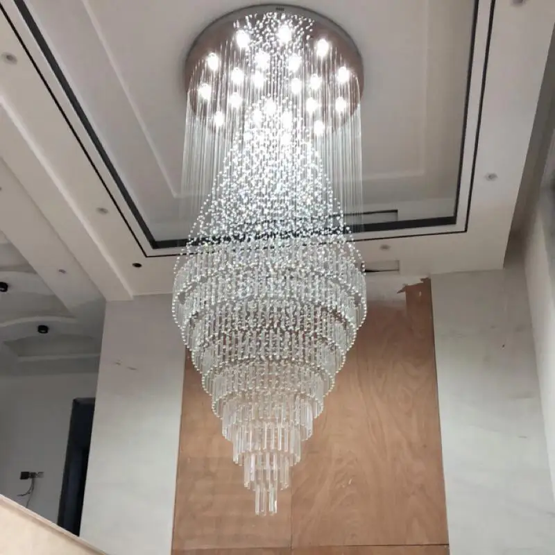 duplex Crystal Chandelier Villa living room staircase decorative lighting can be customized 110v220v