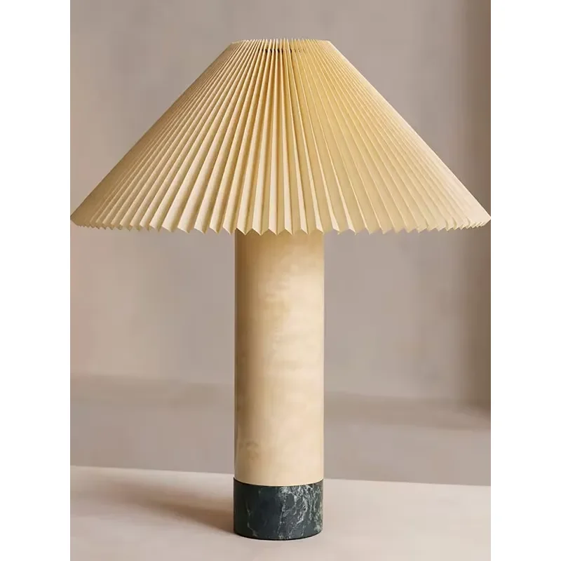 Modern Light Luxury Natural Travertine Desk Lamp Antique Style Creative Unique Bedroom Table Light Simple Design Home Decor