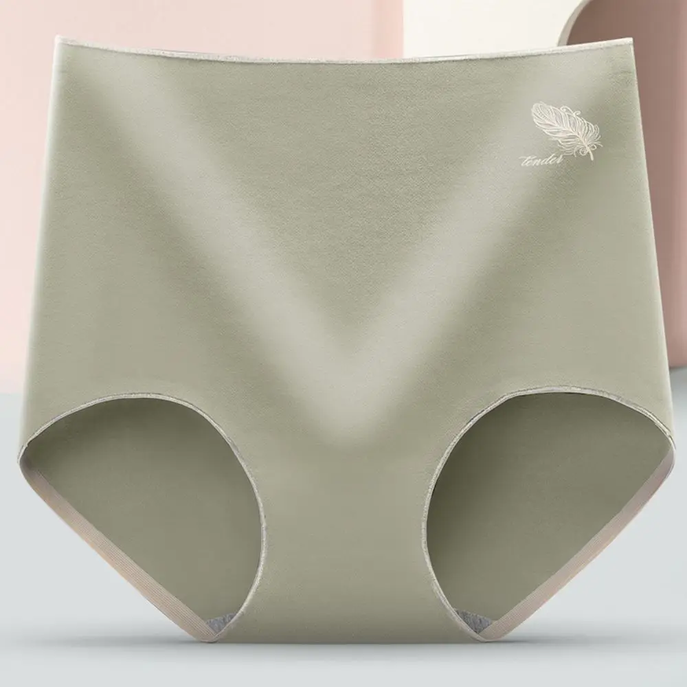 

Candy Color Feather Fitness Girls High-waist Graphene Crotch Panties Seamless Briefs Women Underwear Breathable Lingerie