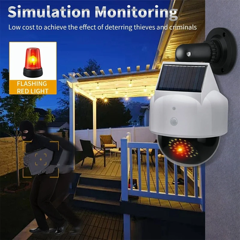 Simulation Camera Solar Flood Light With Motion Sensor Remote Control Waterproof LED Bright Security Lights, Durable
