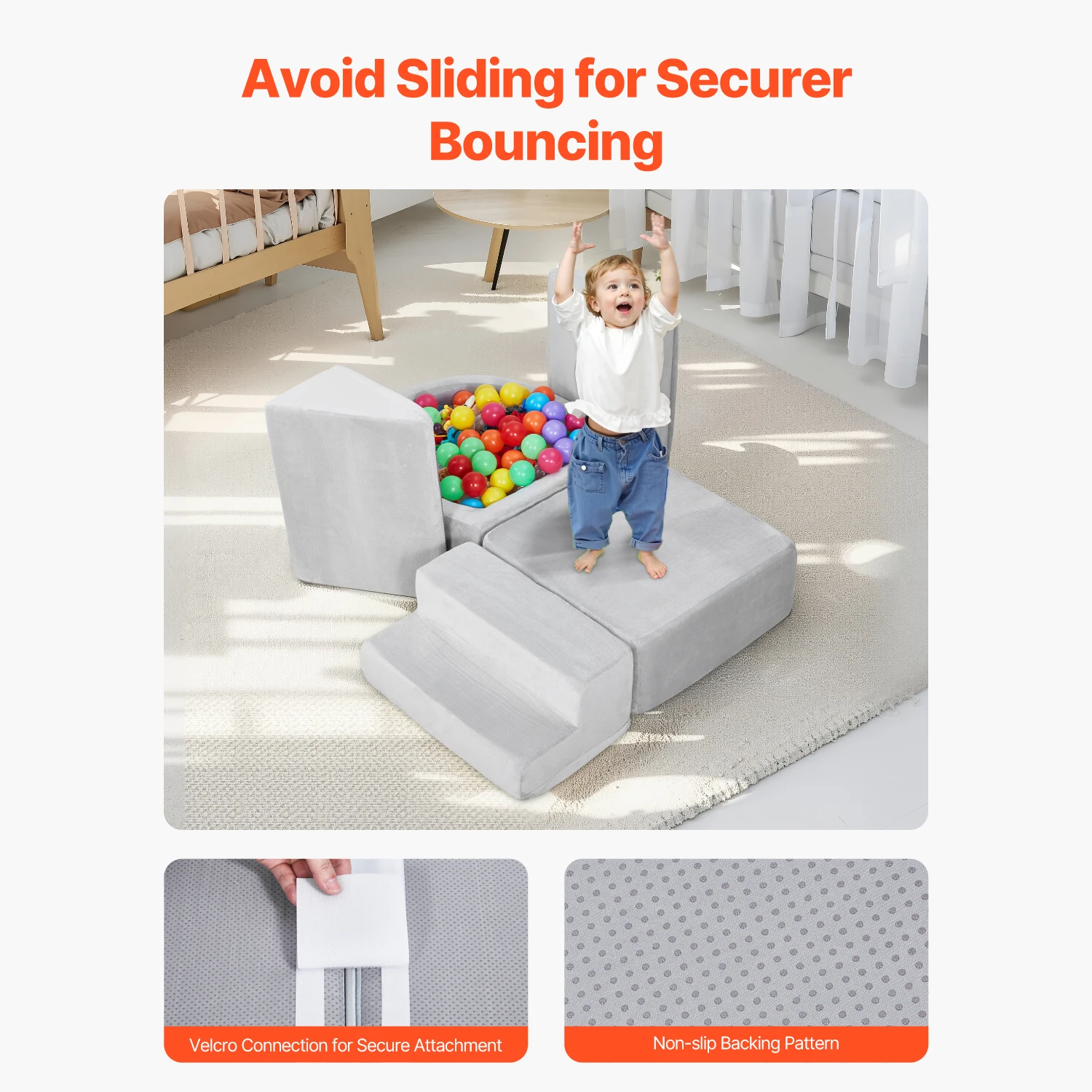 SucceBuy 5 PCS Blocos de Escalada de Espuma para Bebês Brinquedos com Poço de Bola Crianças Conjunto de Atividade de Escalada Interior e Crawl para Crianças engatinhando