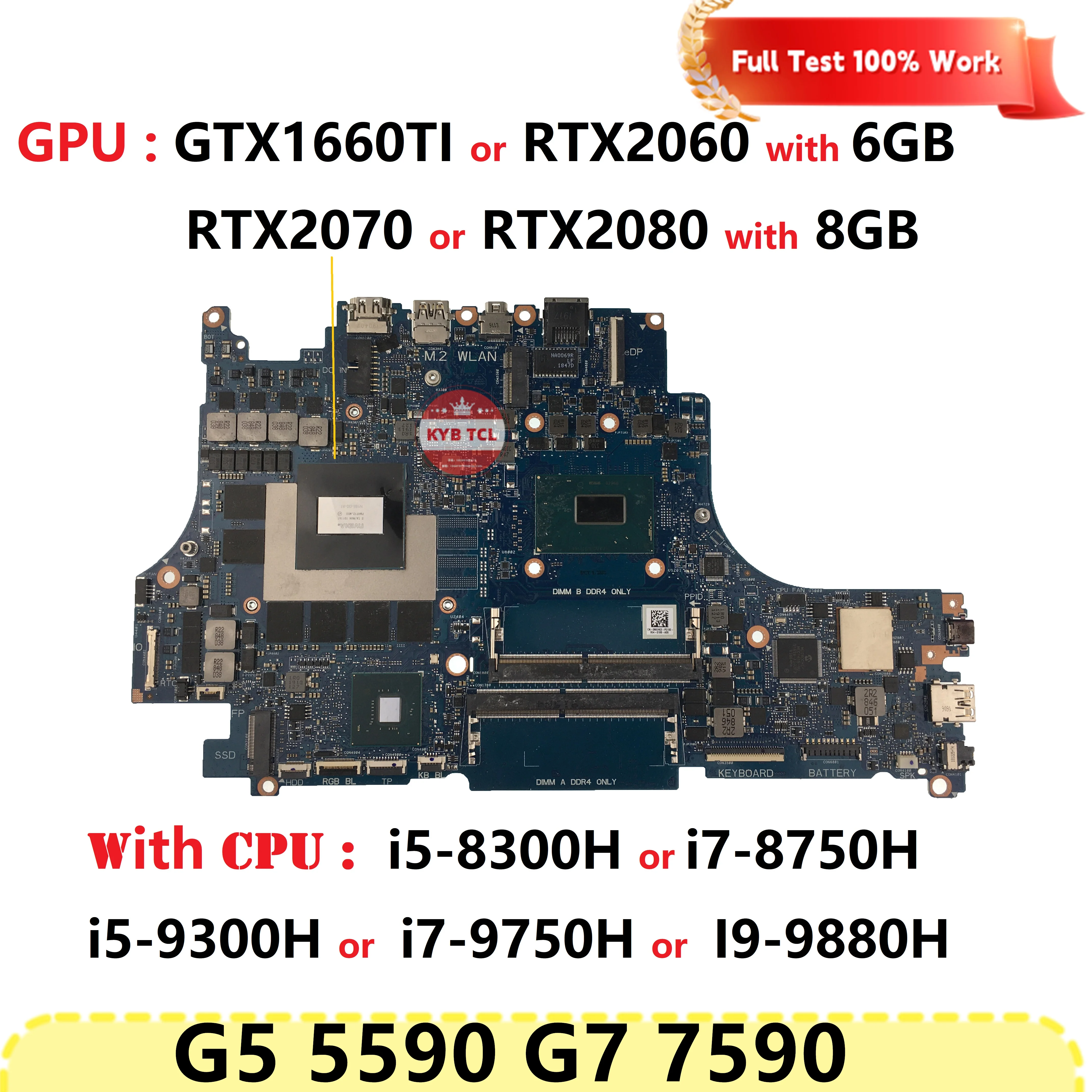 

VULCAN15 N18E Mainboard For Dell G5 5590 G7 7590 Laptop Motherboard GTX1660Ti RTX2060 RTX2070 RTX2080 Notebook CN-0T3CD6 0CNDTP