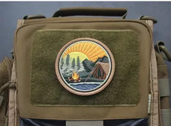 New Outdoor Bag Accessories Badge Terrain 365 Mountain Lake Camp Embroidered Landscape Armband Wilderness Camp Hook Loop Patch