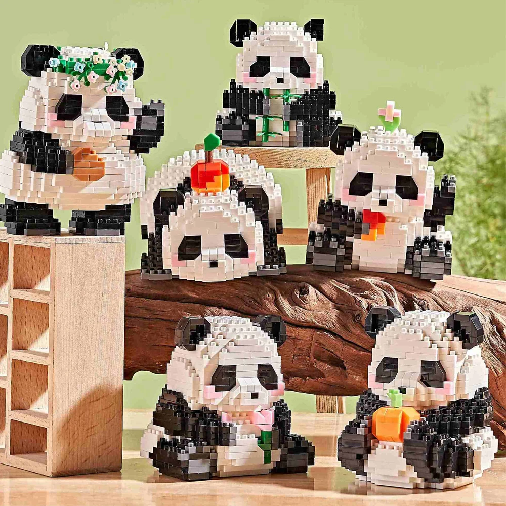 Panda Building Block DIY Assemble Animals Model Toys Micro Bricks Model Figures Educational Toy for Child Kid Adult Birthday