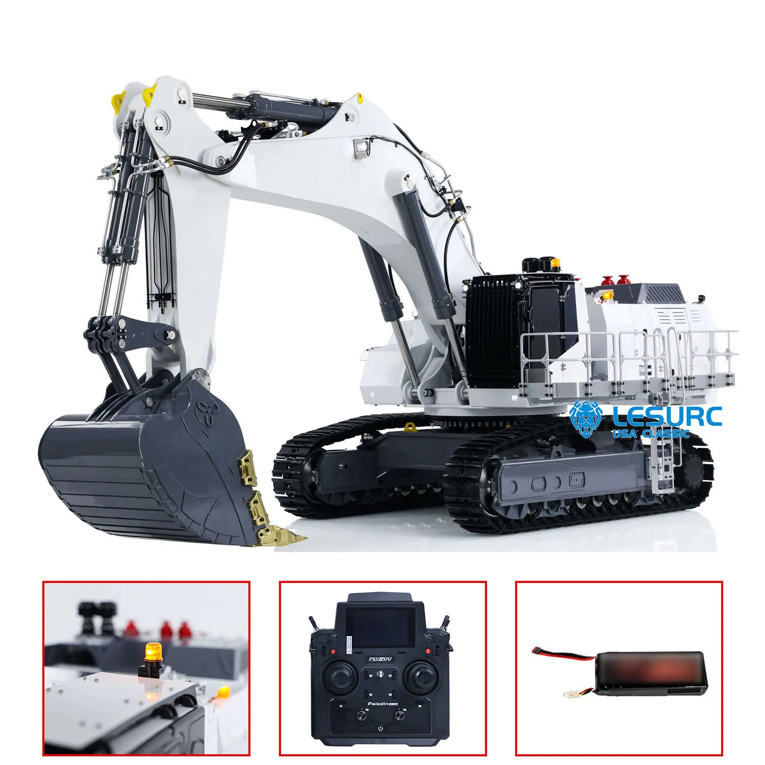 1/14 LESU RC Hydraulic Excavator AOUE 9150 Metal RTR Remote Control Double Pump Backhoe Digger W/ Servo Motor ESC Light TH22692