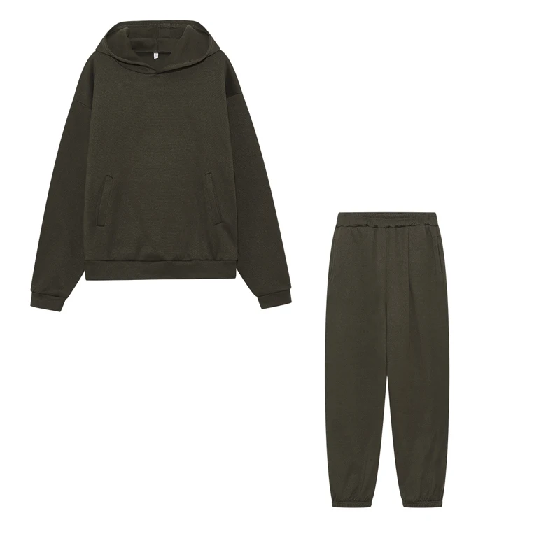 2026 Trend Lässige Mode Verdickter Langarm-Pullover und Hose Zweiteiliges Set mit Kappe für Damen – Detail 22
