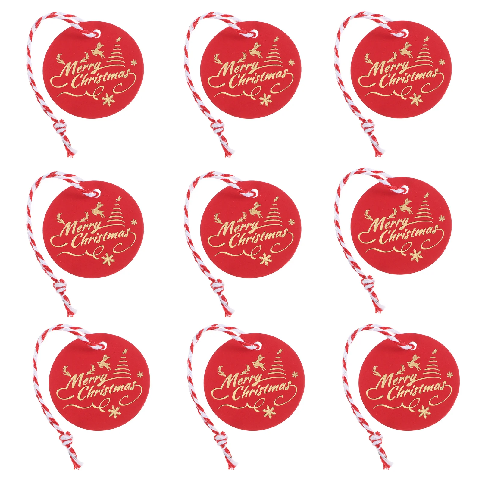 

100pcs Paper Gift Tags For Christmas Merry Christmas Hanging Tags Holiday Gift Label Diy Xmas Party Supply Cotton Strings