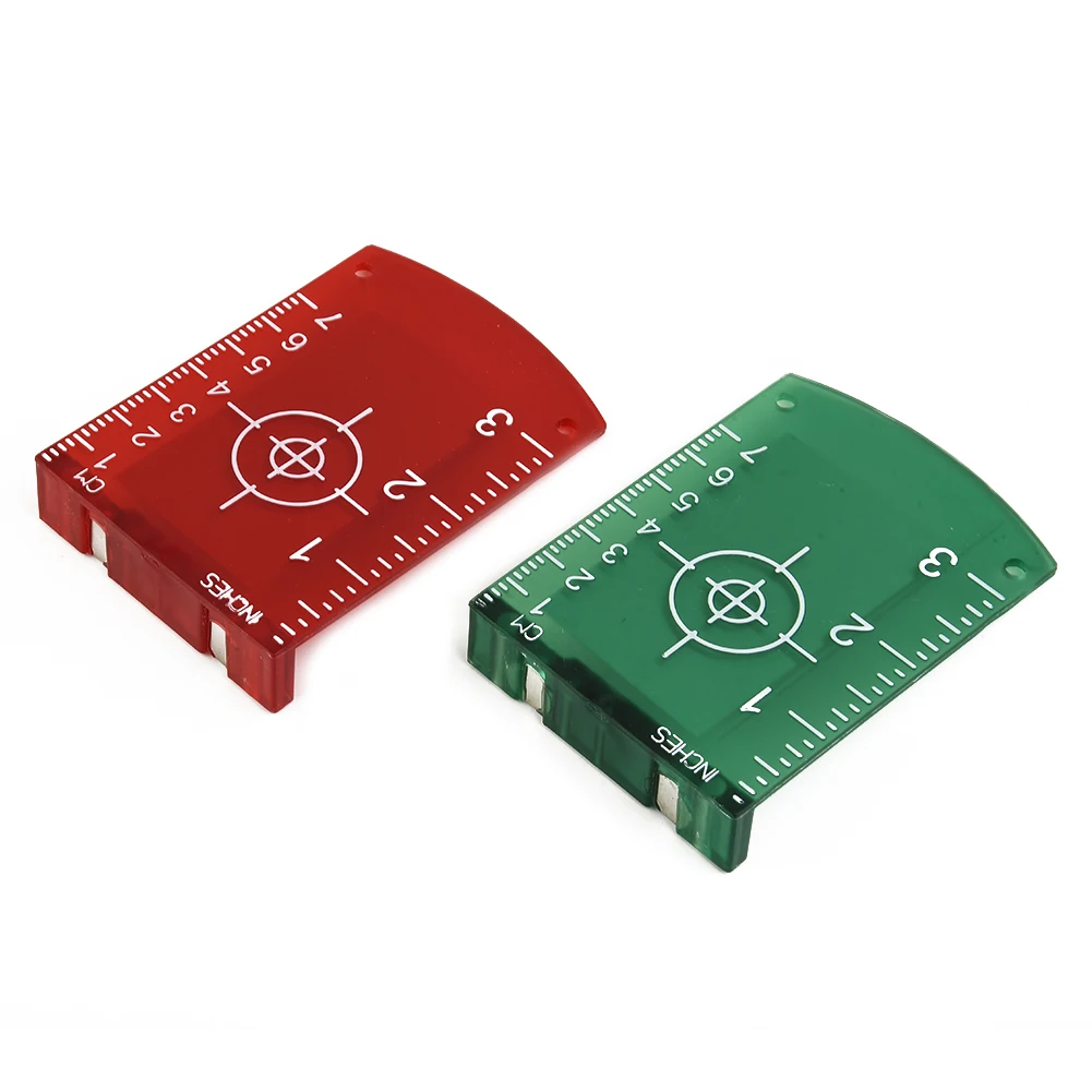 1pc Plastic Lase Target Card Plate Magnetic Base 100*70mm For Alignment Level Rotating Measurement Green Red Beam Levels