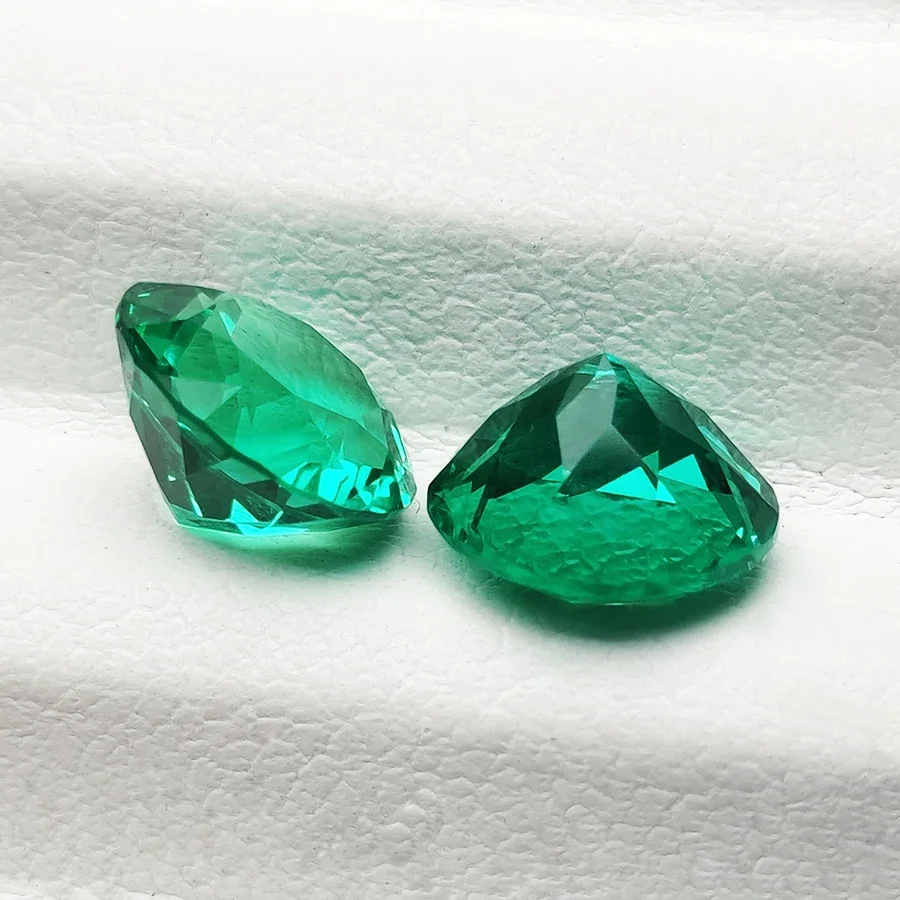 Top Lab Grown Colombia Emerald Round Shape Selectable AGL Certificate Hydrothermal Emeralds for Diy Jewelry Making Materials