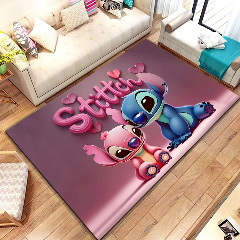 Disney Stitch Carpet Yoga Living Room Decor Children\'s Crawling Mat Doormat Living Room Area Rug Games Area Washroom Floor Mat