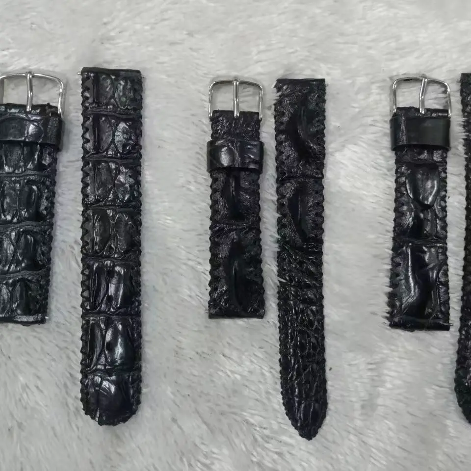 Real alligator bone leather watch strap Handmade leather strap belt