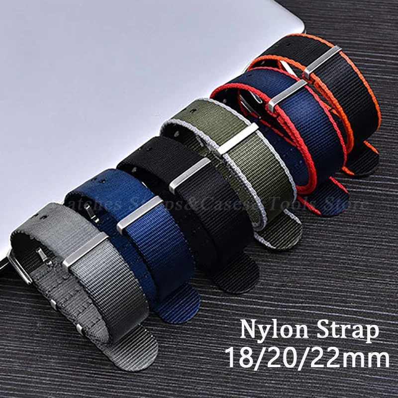 18mm 20mm 22mm Nylon Watch Strap for Seiko for Rolex Belt Military Men Sport Universal Band for Omega 007 for Seamaster Bracelet