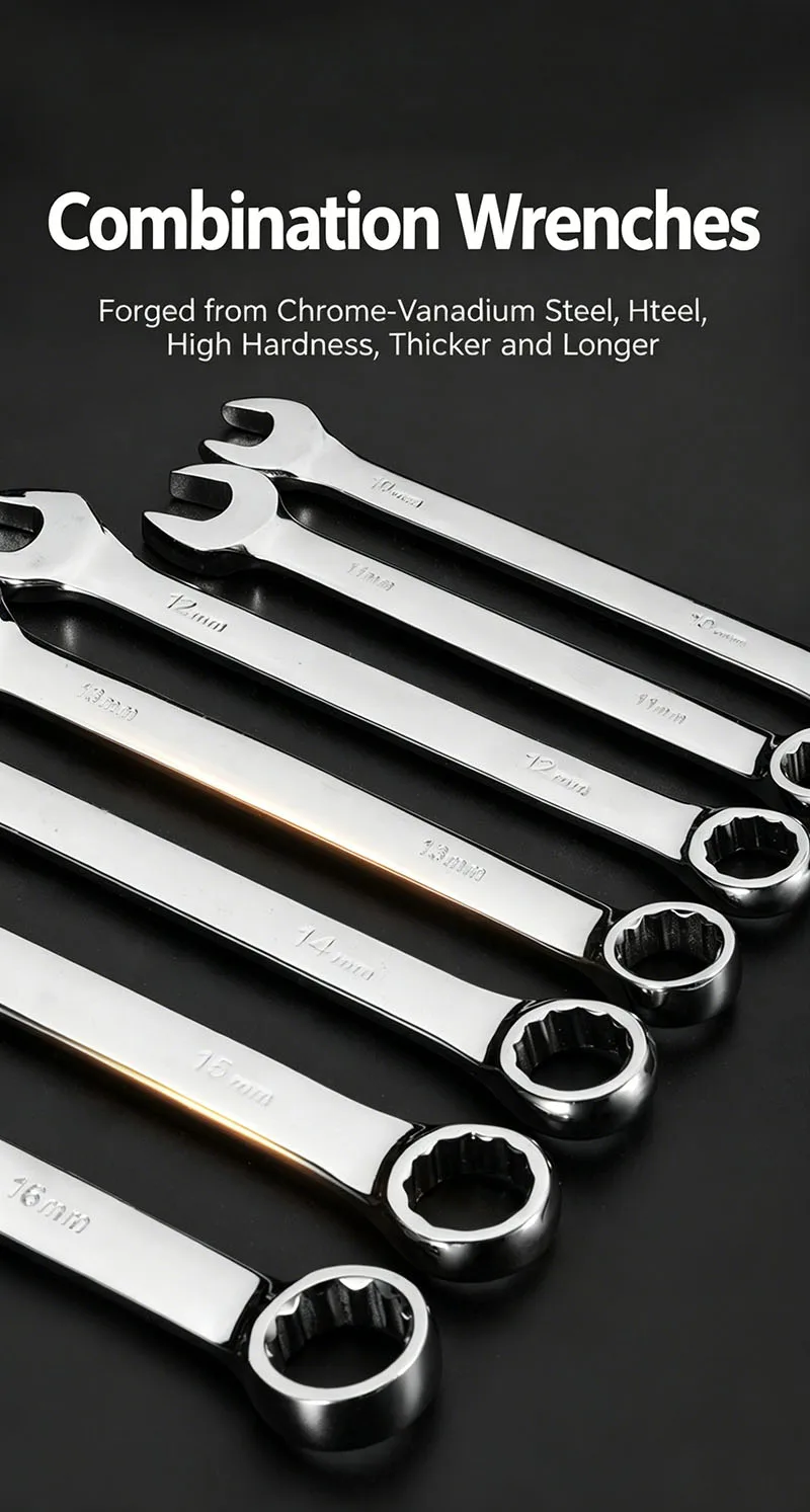 WEELEE 6-32mm Kombinations-Schraubenschlüssel, Metrischer Ringmaulschlüssel, Hardware-Teile, Autoreparatur-Werkzeug, Handwerkzeuge – Detail 2