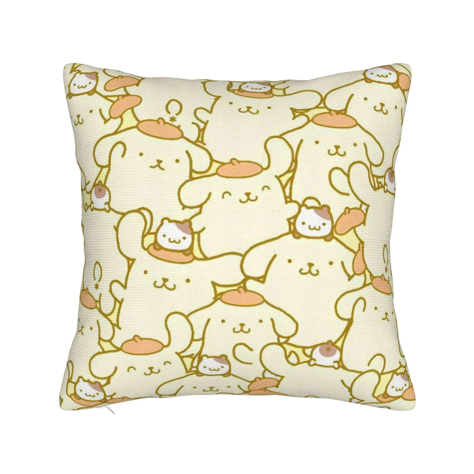 Pompompurins Cartoon Cute Pillowcase Soft Polyester Cushion Cover Decor  Pillow Case Cover Home Square 40X40cm