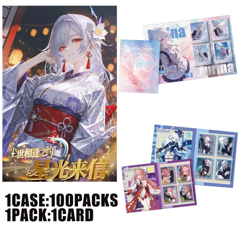 

2025 Fengxin Culture Genshin Impact Collection Cards Box Stamp TCG Pack Anime Game CCG Game Art Board Trade Card Gifts Toys