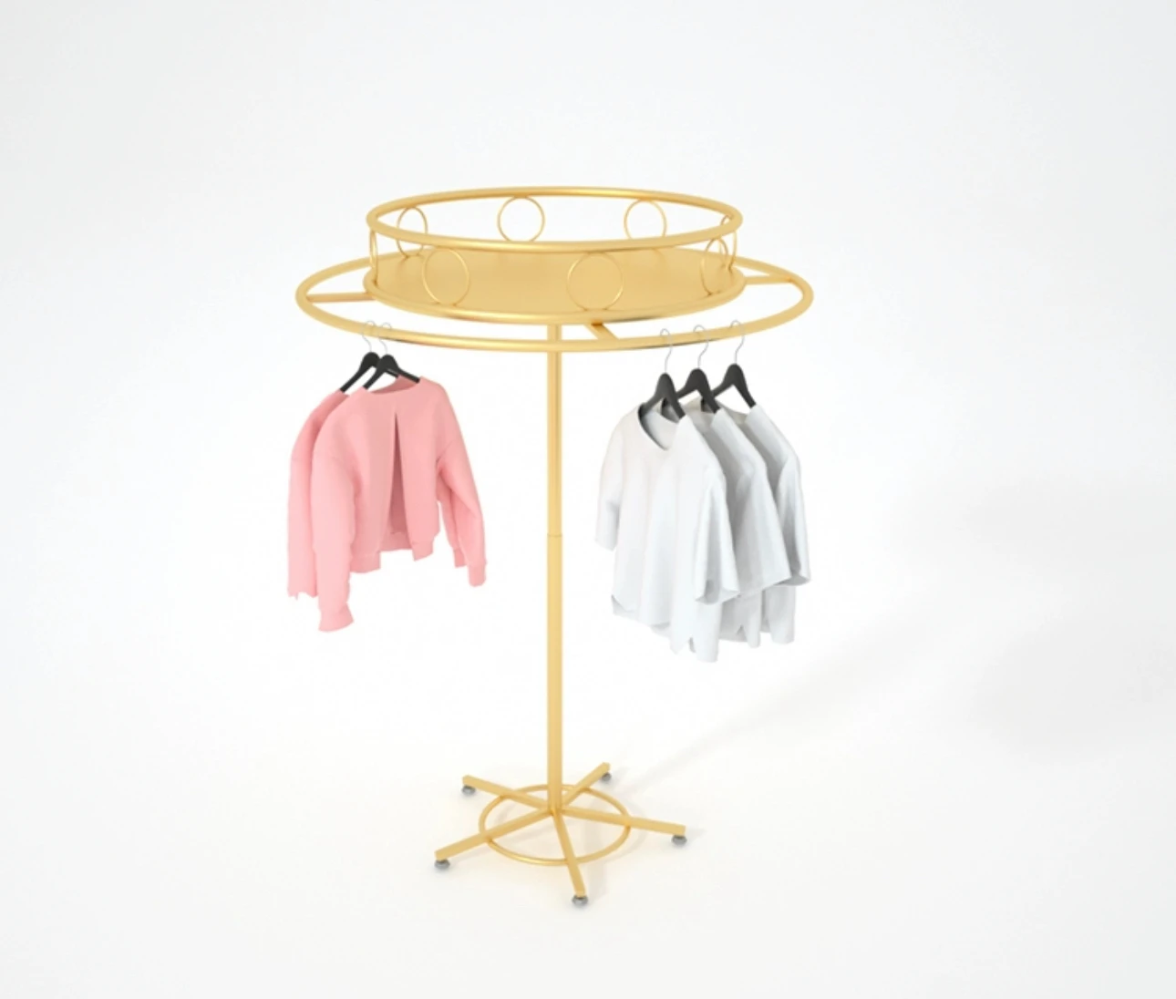 Round online celebrity clothing display rack women's rotatable children's clothinglanding island rack.