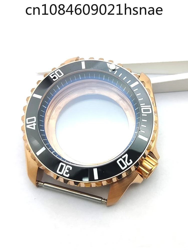 42 มม.ดัดแปลงด้วย SK007 Sapphire Rose Gold Mechanical สําหรับนาฬิกา Seiko NH35/36
