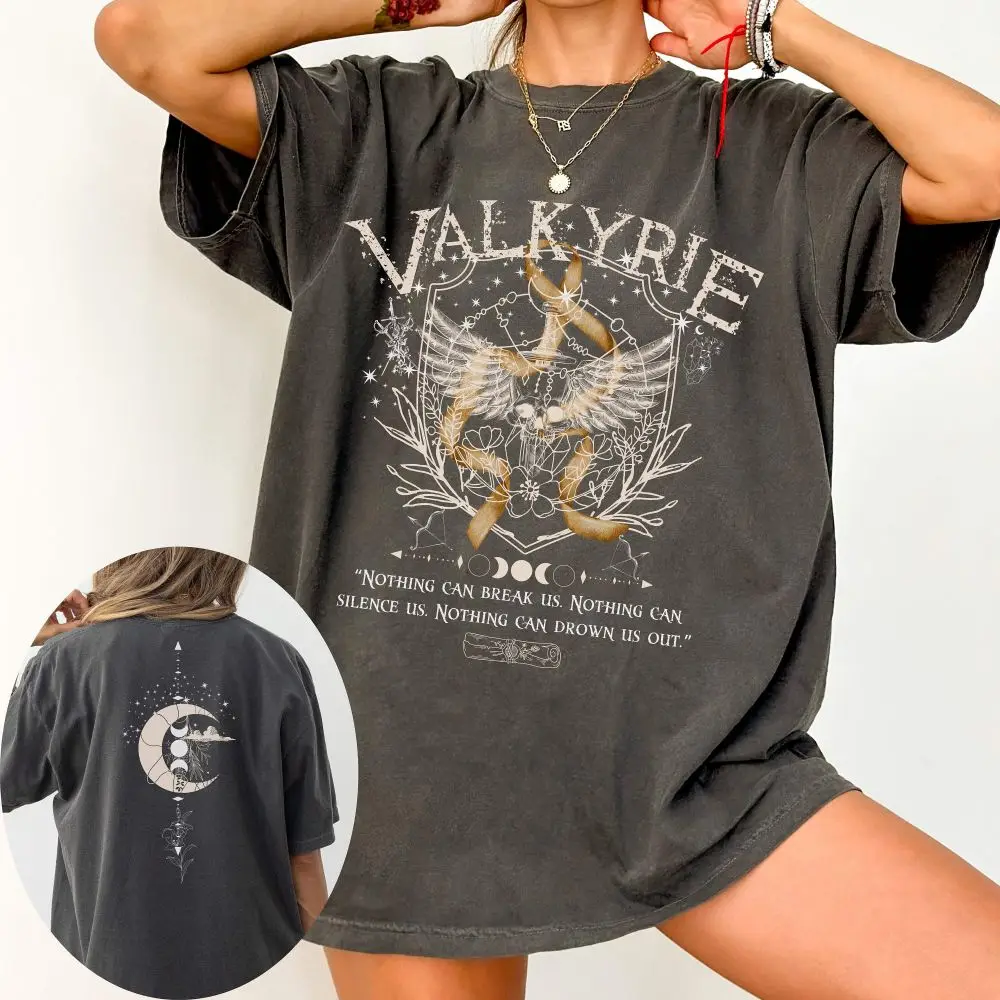 Retro Valkyrie Nesta Archeron Velaris Sarah J Maas Merch Shirt Unisex Y2K Tee Cotton Shirt Fantasy Apparel Y2K Top Streetwear