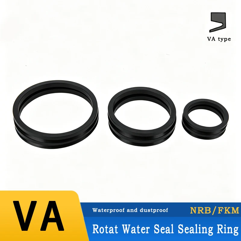 V Type NBR/FKM Rubber Rotary Rod Water Shaft Seal Wear Resistant Waterproof VA-14 VA-16 VA-18 VA-20 VA-25 VA-30 VA-32 to VA-170