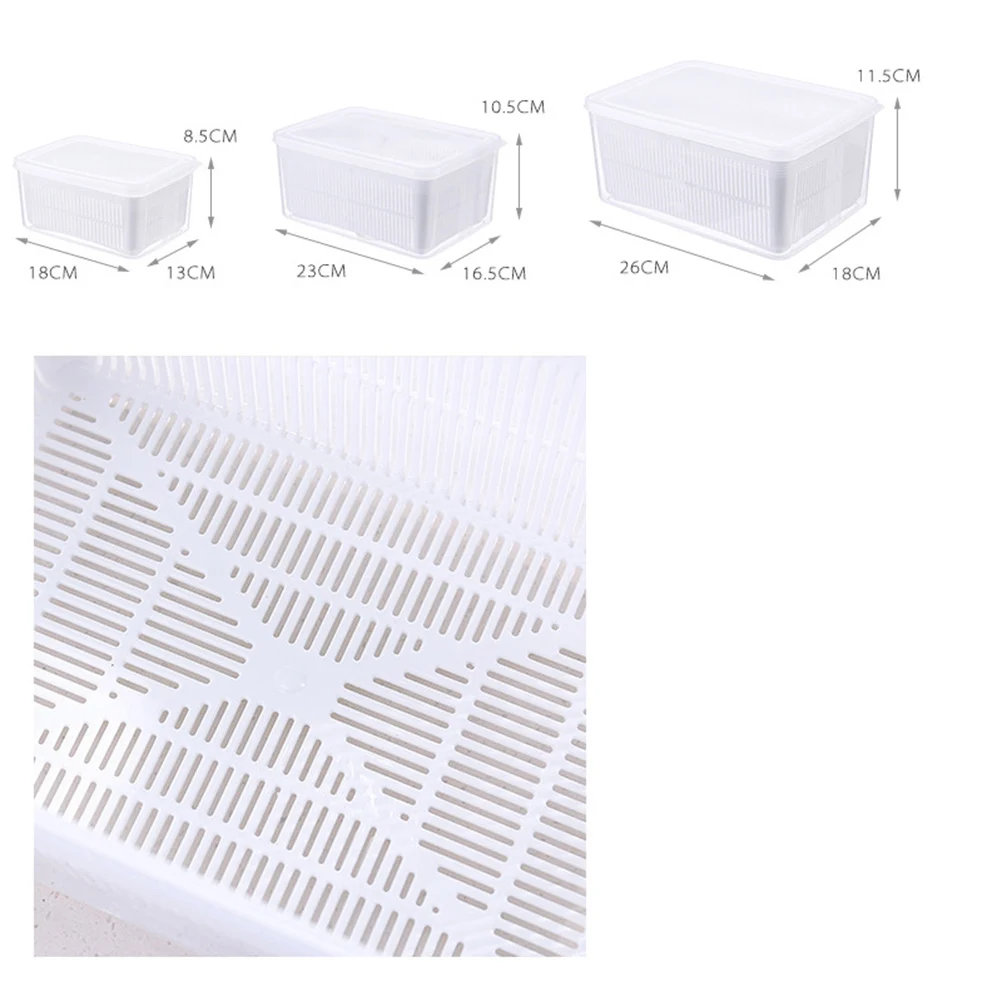 

Transparent Refrigerator Food Sealed Storage Boxes Premium Fruit Vegetable Bread Crisper Containers Square Lids Keep