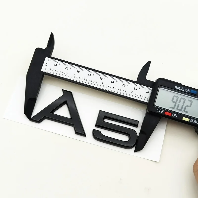 3D ABS Chrome Black Logo A1 A2 A3 A4 A5 A6 A7 A8 Emblem Car Rear Trunk Badge Sticker Decals for Audi Auto Decorative Accessories image 5