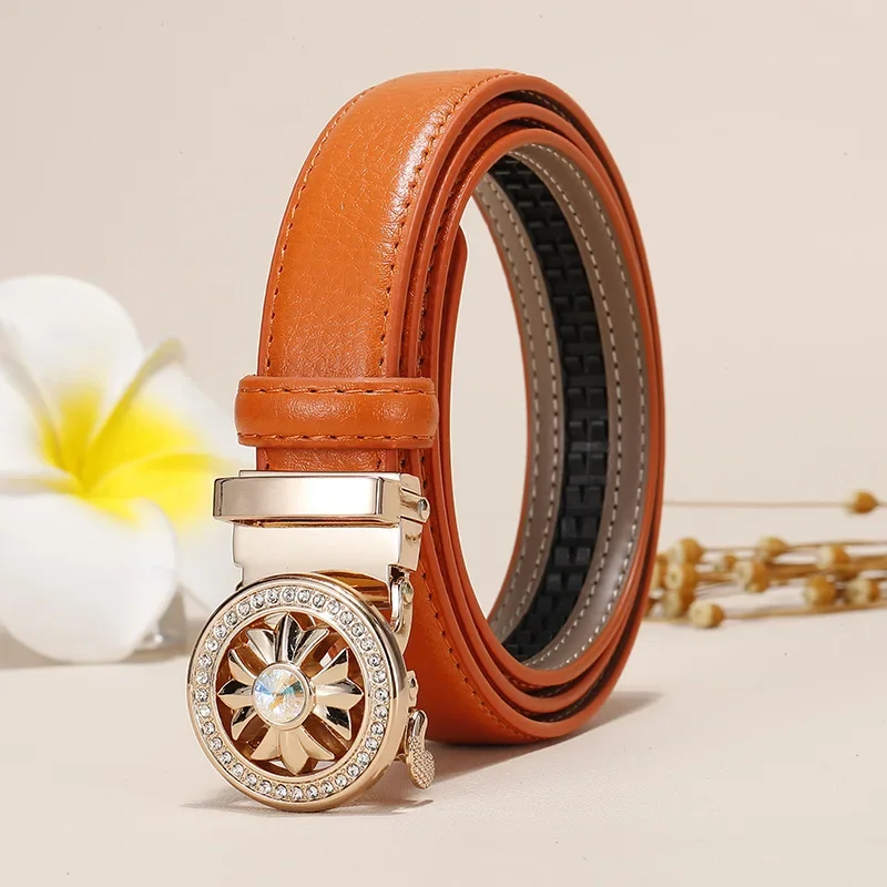 

Fashion Women Belt Cowskin Genuine Leather High Quality Luxury Designer Belt for Women Brand Women Solid Color Waist Belt LB2299