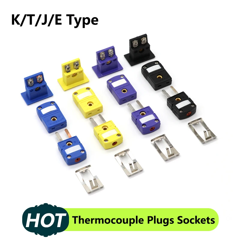 1/10/50/100Pcs K/T/J/E Type Thermocouple Plugs and Sockets Sensor Panel Mount Thermocouple Miniature Socket& Plug Wire Connector