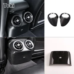 ABS Carbon Fiber For Alfa Romeo Giulia 2017-2020 Car Rear Row Air Conditioning Vent Outlet Cover Trim Auto Interior Accessories