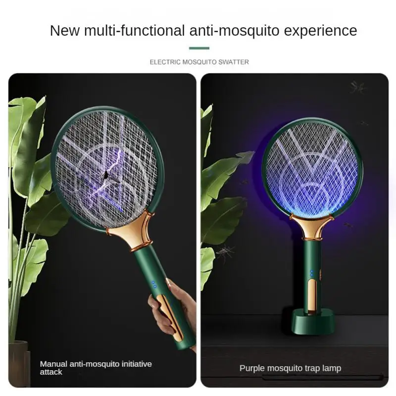 Two-In-One Mosquito Killer Electric Shock Mosquito Killer Rechargeable Physical Electric Mosquito Killer Lamp Summer Fly Swatter