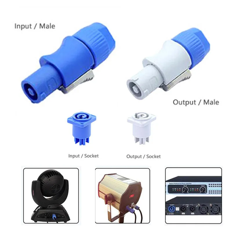 250V 20A Power Connector Lockable Cable Chassis 3pin Female Male Socket for Power Plug Connecting Audio Adapter AC Connector