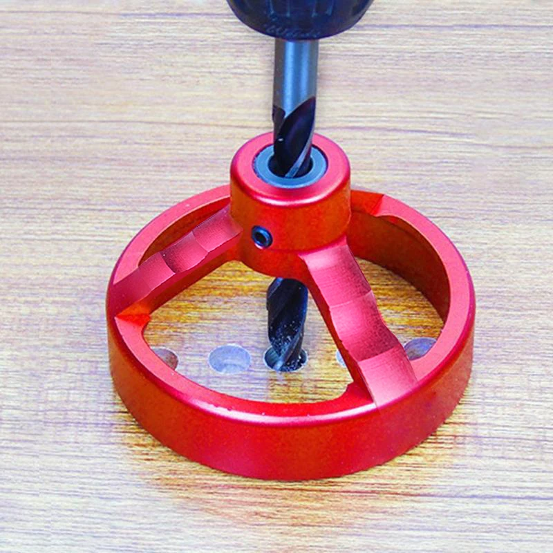 5/6/7/8/9/10มม.แนวตั้งคู่มือเจาะอุปกรณ์อะลูมินัมอัลลอยขวามุมรอบ V-Shaped Drill Locator งานไม้เครื่องมือ