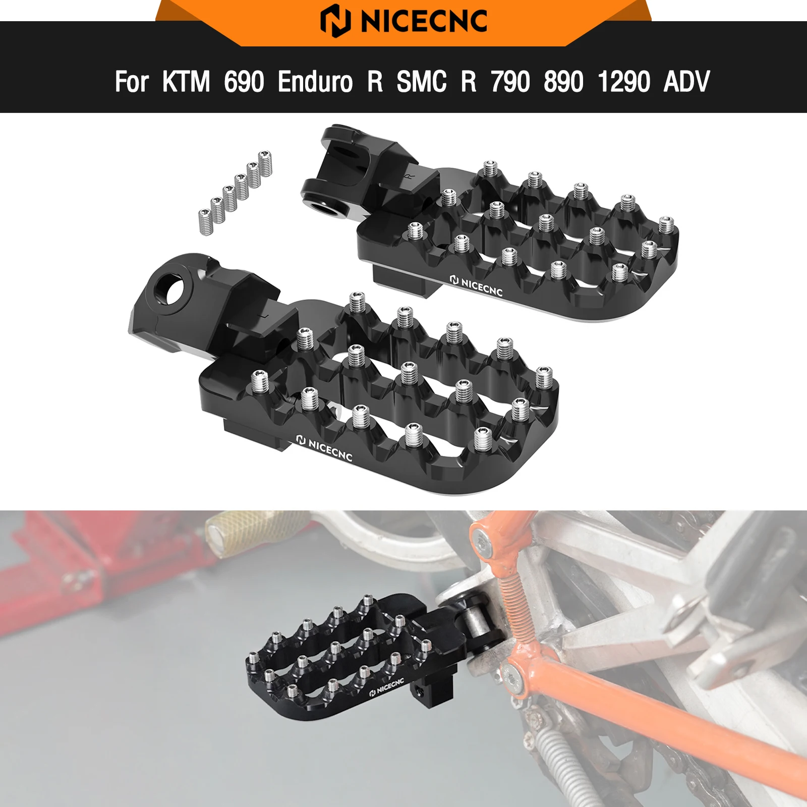 

For KTM 1290 Adventure R S T 2013-2020 Footrest Footpegs Lower 20mm 690 Enduro R SMC R 790 890 Adventure/R Husqvarna 701 Enduro