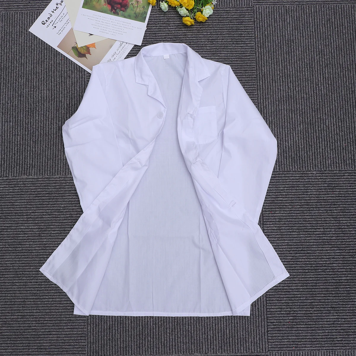 Bata de laboratorio para niños, abrigos para niñas, uniforme de médico, traje de enfermera, color blanco fino