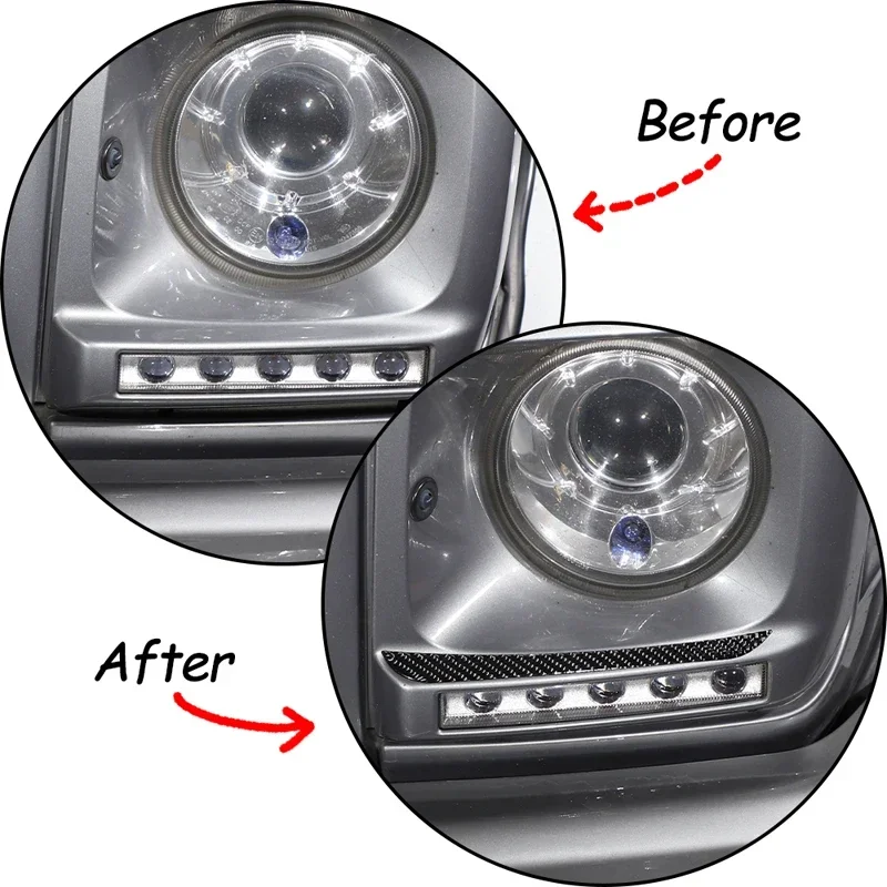 

2Pcs Soft Carbon Fiber For Mercedes-Benz G-class W463 2007-2018 Car Headlight Eyebrow Decoration Sticker Car Accessories